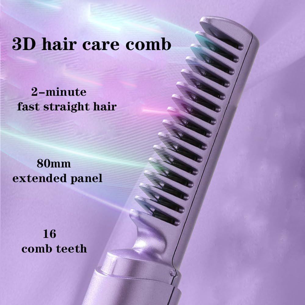 Meneflix Mini Hair Straightener & Hot Comb: Cordless & Rechargeable